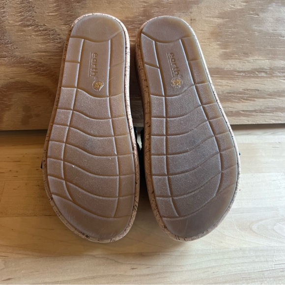 NWOT Earth Origins Samsy 2 size 6 Black Tan Slip-On Cork Wedge Slide Sandal shoe - Picture 7 of 11